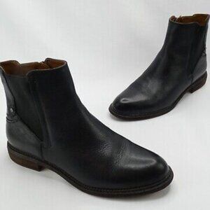 Franco Sarto Horrace 2 Black Leather Ankle Booties Women's